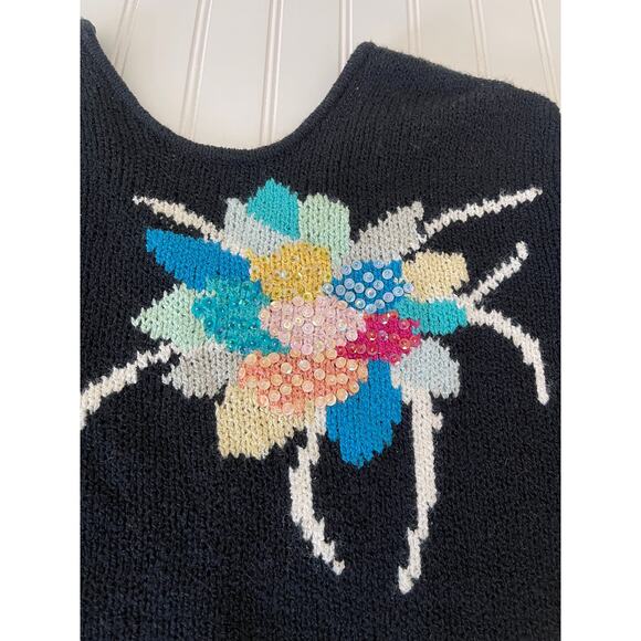Vintage Organically Grown V Neck Sequins Sweater Size Womens Small - Picture 2 of 7